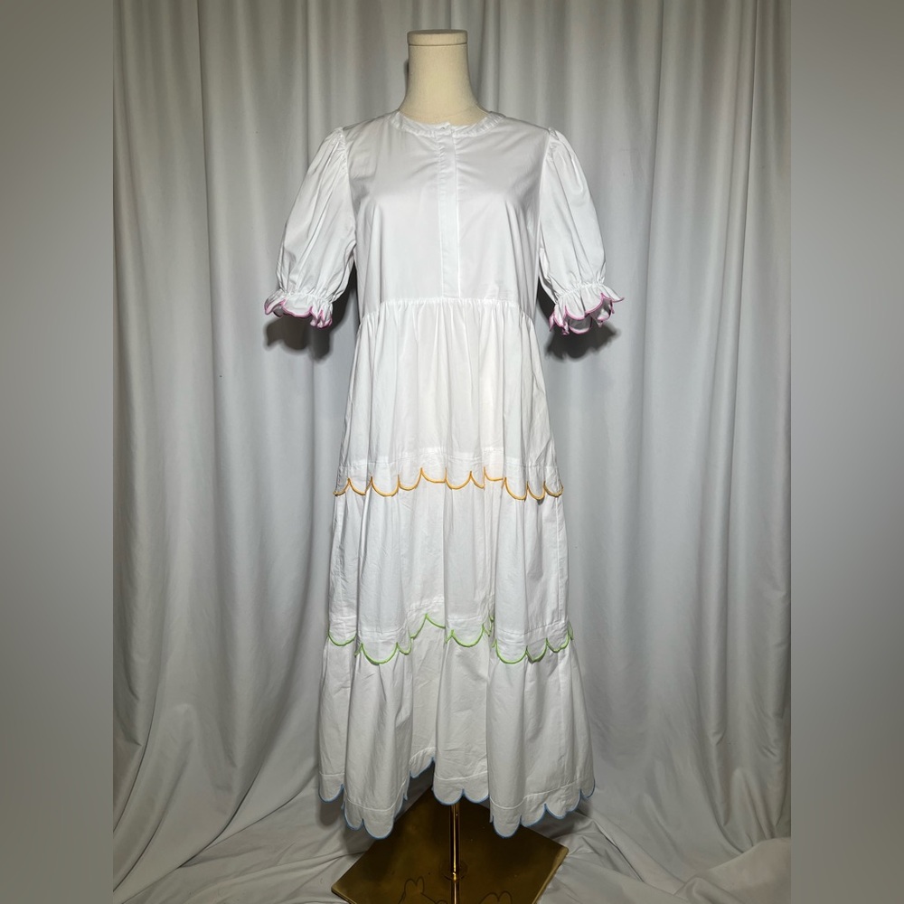 English Factory SCALLOPED EDGE MIDI DRESS | M - Picture 3 of 13